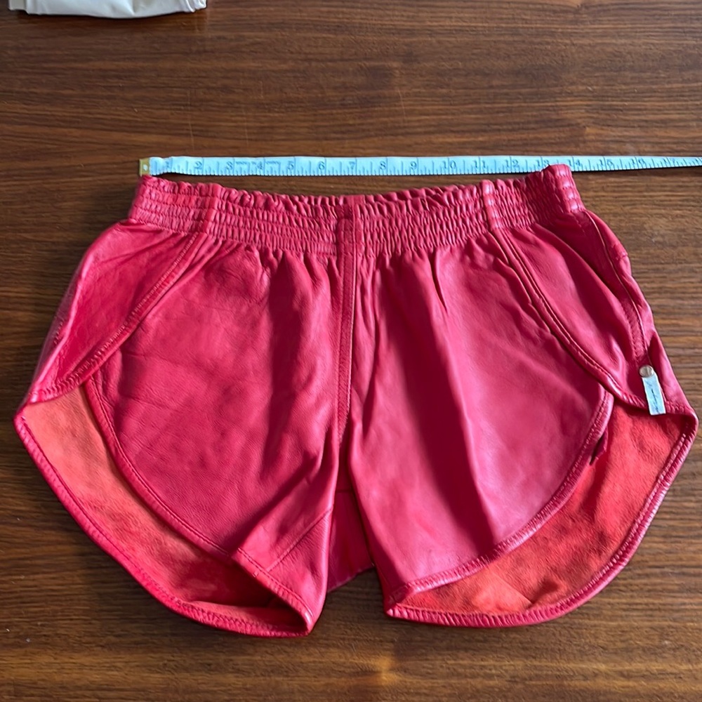 One Teaspoon Red Leather Shorts Small
